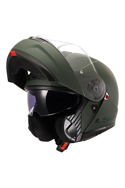 LS2 STROBE 2 MAT YEŞİL ÇENEDEN AÇILIR MOTOSİKLET KASKI
