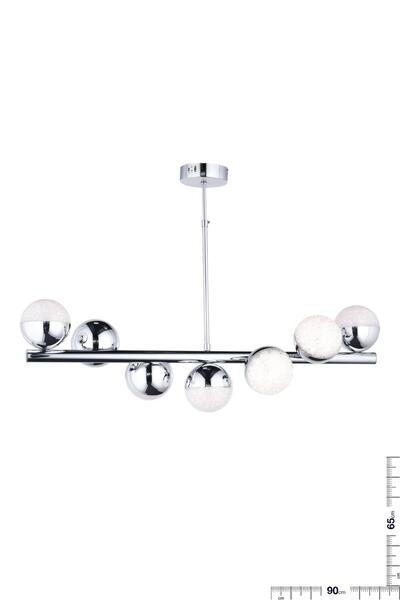 Bohem Aydınlatma BOHEM AYDINLATMA KROM 7Lİ KIVRIK  3 RENK ( Sarı Beyaz Ve Gün Işığı ) LED AVİZE