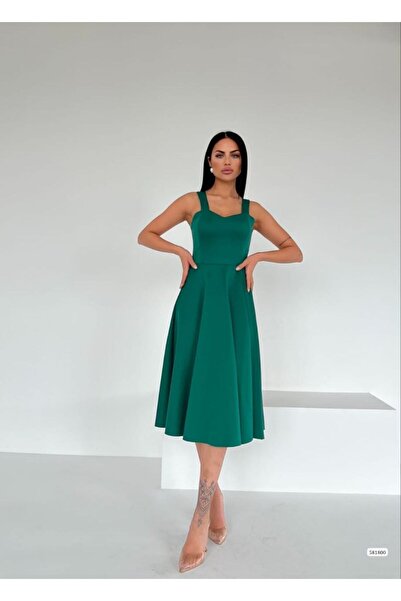 rengamoda Кольорове плаття з товстими бретелями та спідницею-кльош із тканини...