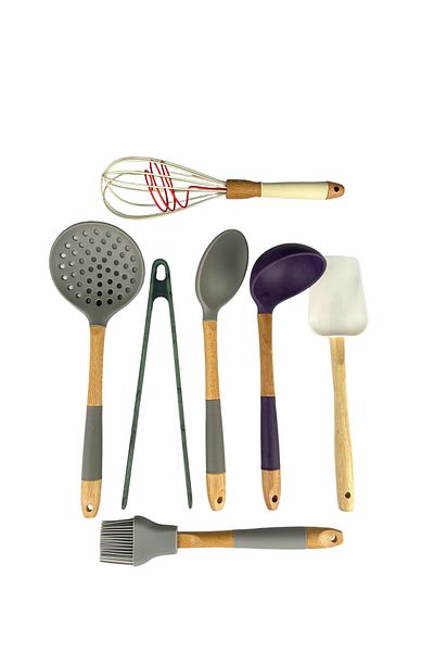 Doğudeko Bamboo Silicone 8 Piece Luxury Kitchen Set