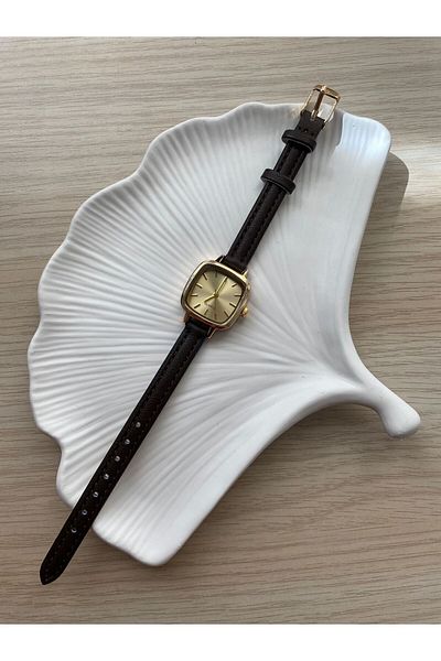 QUARTZ Retro Minimal Thin Leather Cord Women's Wristwatch
