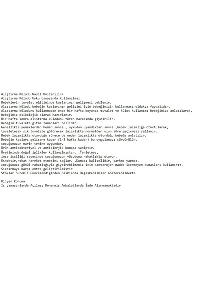 babixkids Bebek Alıştırma Külodu Bebek Tuvalet Eğitimi %50 Pamuk %50 Eva (DESENLERDE FARKLILIK OLABİLİR)