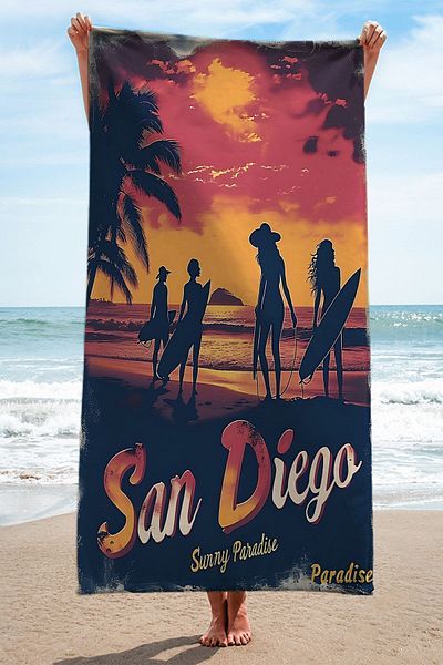 3D ELSE HALI Patterned Light and Fast Drying Water Absorbent Microfiber Beach Towel 75x150 cm DSN15