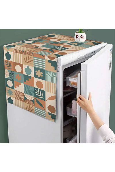 3D ELSE HALI 60x140cm Brown Retro Patterned Diffusion and Refrigerator Cover