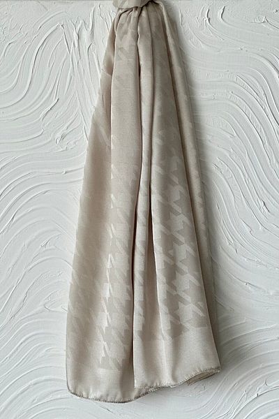 ARMANDA ITALIAN JACQUARD PIECE PATTERNED SHAL - STONE