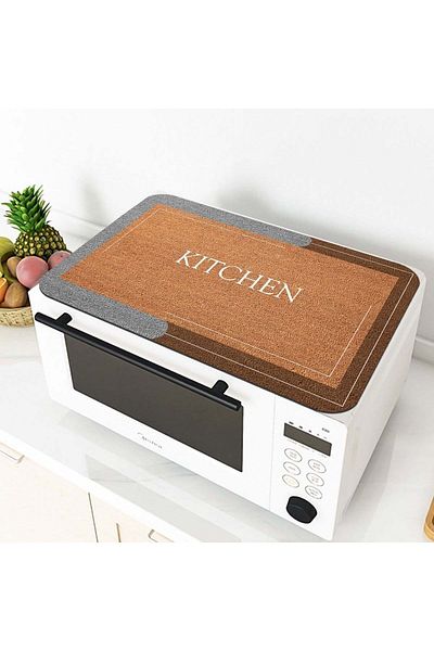 3D ELSE HALI Else Patterned Microwave Oven Cover Protective Mat Non-Slip Base Washable Organizer Case