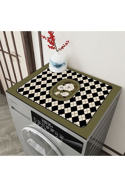 Else Dekor Drying Rack Washing Machine Cover Protection Mat Liquid Proof Non-Slip Washable