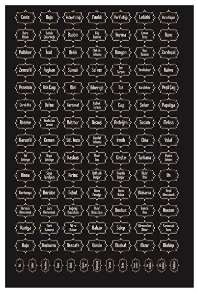 SAYAR 111 Adet Kuruyemiş - Baharat - Bakliyat Kavanoz Etiketi - Sticker