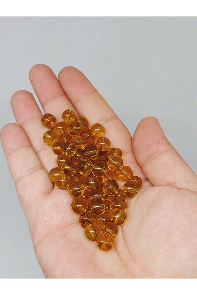 Yasamtohumu 8mm šarene smeđe staklene perle - 50 kom (51676)