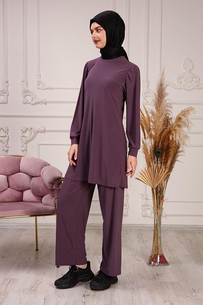ilmek Γυναικείο κορδόνι με κορδόνι Sandy Hijab Tunic Παντελόνι Διπλό Σετ 5406
