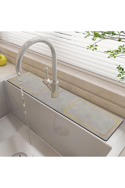 Else Dekor Else Water Trap Faucet Mat Bathroom Kitchen Organizer Sink Mat Dish Sponge Mat Ds08
