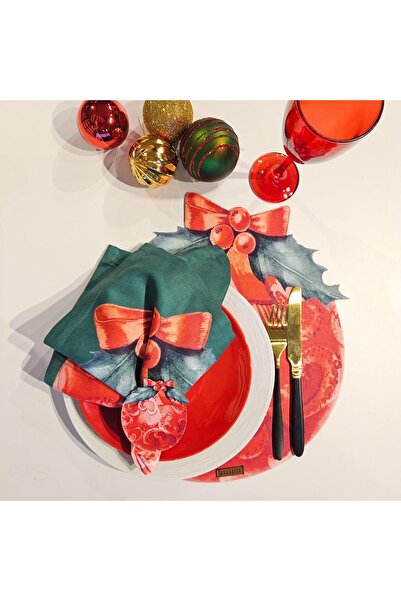 Maxxdeco 12 Parça Servis Takımı,desenli 4supla,4peçete Halkası,4servis Peçetesi,amerikan Servisi,runner