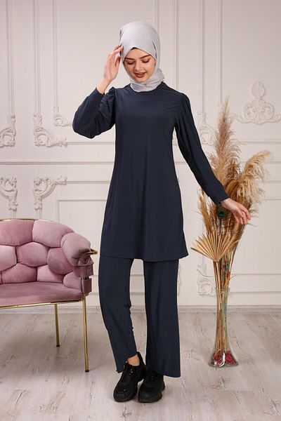 ilmek Γυναικείο κορδόνι με κορδόνι Sandy Hijab Tunic Παντελόνι Διπλό Σετ 5406