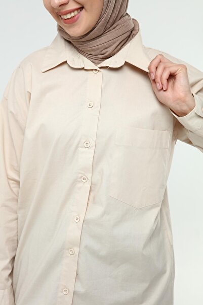 ilmek Kadın Sade Oversize Gömlek