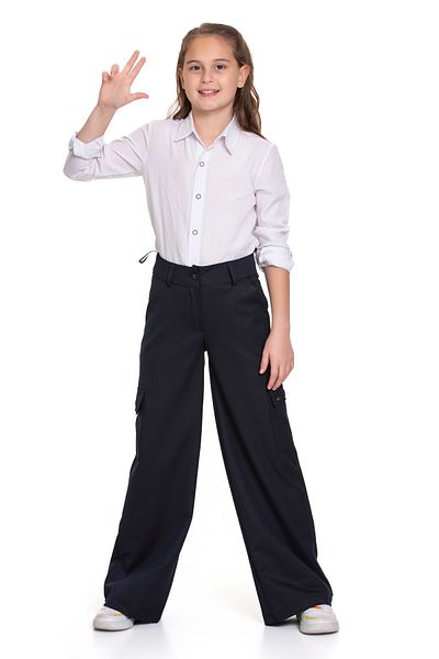 LAPINKOD Girl's - Buttoned and Side Pocket Pipe Leg Trousers