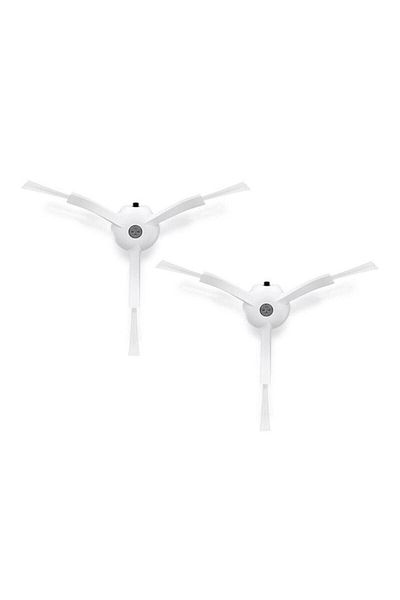 ibrush فرشاة جانبية بيضاء مكونة من قطعتين متوافقة مع Roborock S50 وS55