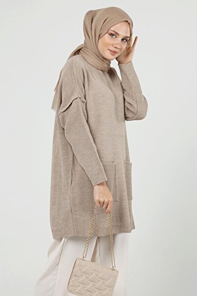 ilmek Γυναικείο Πλεκτό Hijab Μακρύ Hijab με διπλή τσέπη 4305