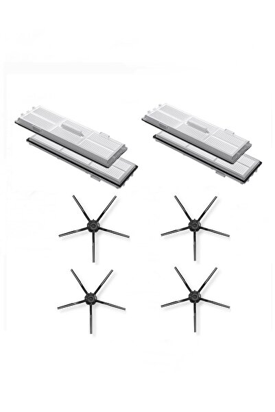 ibrush Roborock S7 Sonic - 4-pack Hepa Filter and Black Side Brush, Compatible Roborock S7 Maxv