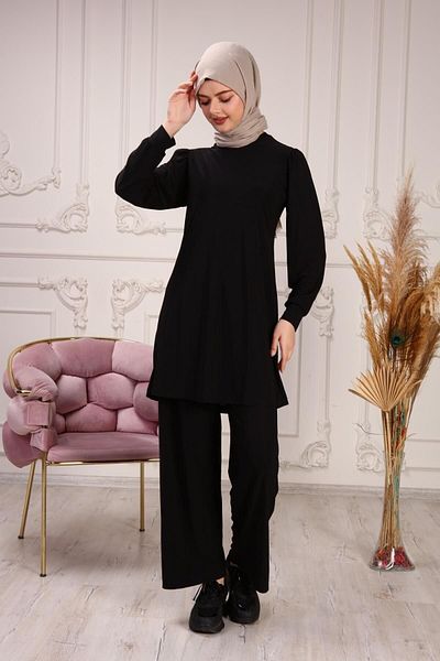 ilmek Γυναικείο κορδόνι με κορδόνι Sandy Hijab Tunic Παντελόνι Διπλό Σετ 5406