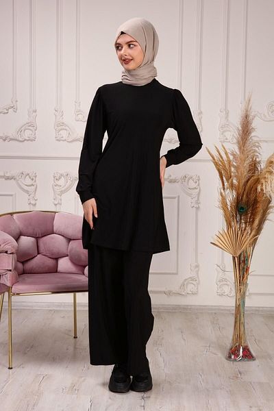 ilmek Γυναικείο κορδόνι με κορδόνι Sandy Hijab Tunic Παντελόνι Διπλό Σετ 5406