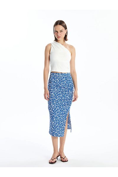LC Waikiki LCW Vision - Fusta de damă cu imprimeu floral slim fit