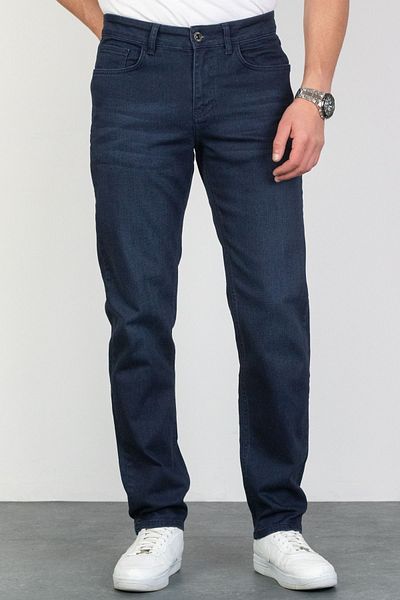 HLT JEANS Férfi sötétkék, normál szabású, laza szabású, rugalmas Lycra farmer farmer farmer nadrág Hlthe 003005