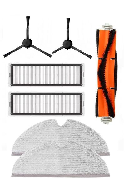 ibrush Συμβατό με Mi Robot Vacuum Mop (7 ΤΕΜΑΧΙΑ, ΜΑΥΡΗ ΠΛΕΥΡΙΚΗ ΒΟΥΡΤΣΑ)