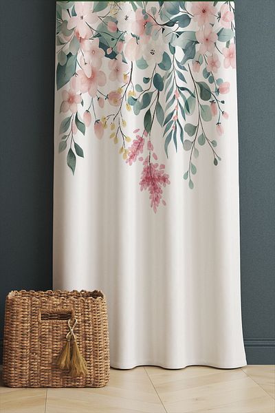 3D ELSE HALI Colorful Flower Pattern Printed Decorative Living Room Kitchen Background Curtain 140x260cm