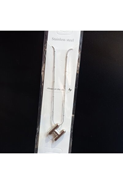 miso aksesuar takı Silver Misotrend Steel Necklace - Balloon Letter H