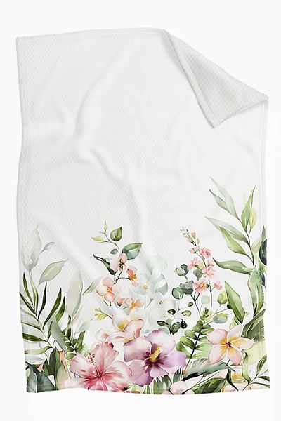 3D ELSE HALI Colorful Flowers Patterned Printed Decorative Bedspread Single Pillowed Pique Set