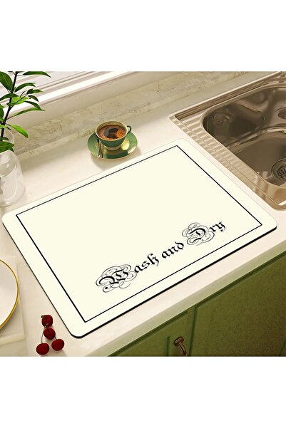 3D ELSE HALI Tezgah Üstü Bulasik Kurutma Matı Kaymaz Su Emici Kurulama Bezi K...