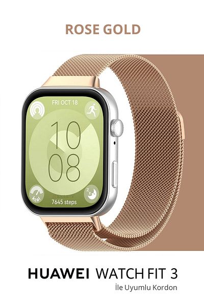 CONOCER ساعة Huawei Watch Fit 3 - Fit 4 سلك شبكي من الفولاذ المقاوم للصدأ مع مغناطيس مغناطيسي