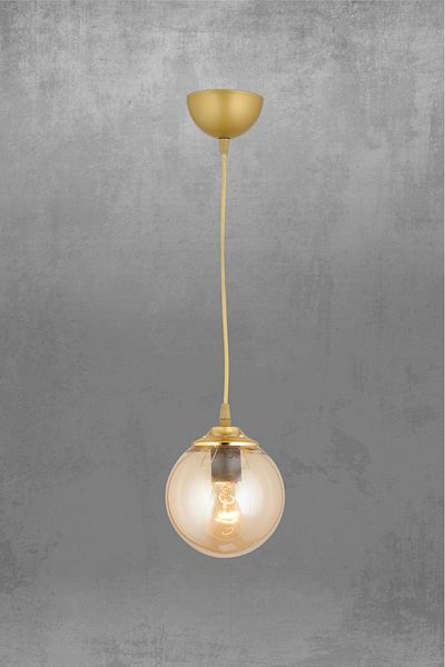 SONSUZ AYDINLATMA&AVİZE Luxury Chandelier - Infinite Pendant Lamp, Antique Single Honey, Glop Ball Glass Facing