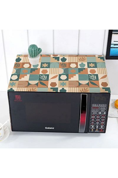 3D ELSE HALI 35x100 cm Brown Retro Patterned Decorative Oven Cover - Microwave