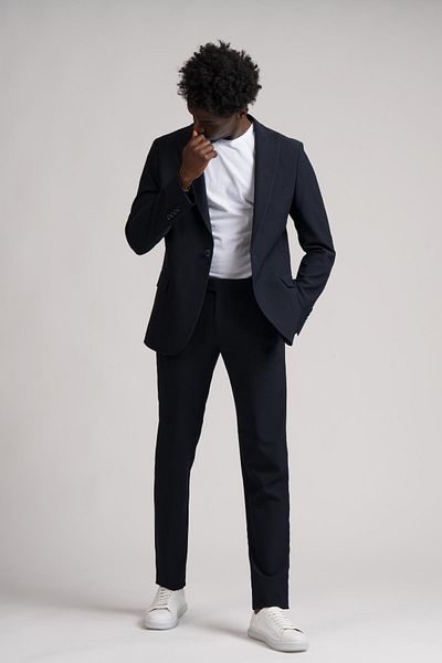 ADİMO Adimo Slimfit Jogger Suit - Pointed Collar, Half Lined, Double Slit, Lycra