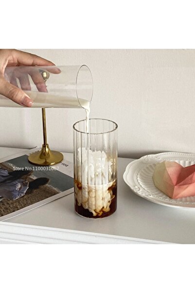 Seram Collection Origami Tarzı Düz Cam Kokteyl Cam Uzun Ada Buzlu Çay Bardağı...