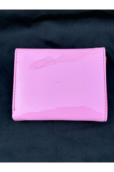 By EDUU Patent Leather Pink Wallet - With Money Compartment and Card Holder