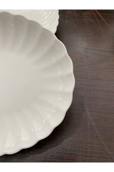 Kütahya Porselen 24 cm Wide 2-Piece Bone Luz Boat Plate