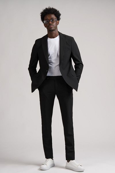 ADİMO Adimo Slimfit Jogger Suit - Μυτερό γιακά, Μισό Φόδρα, Διπλό Σχιστό, Λύκρα