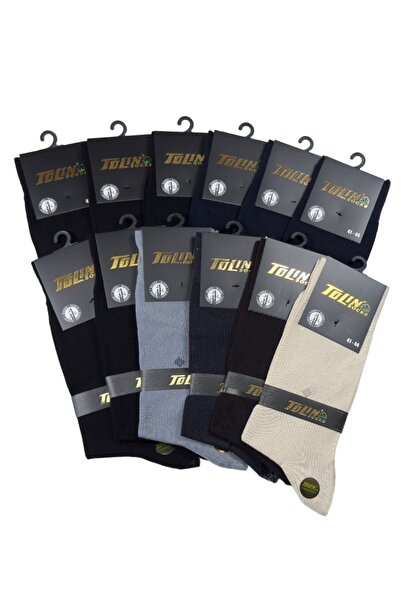 TOLIN 14197 Модель чоловічих бамбукових шкарпеток - 12-пакетний кольоровий набір