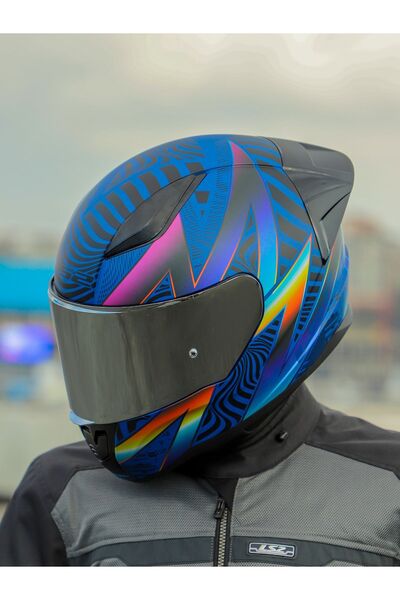 LS2 RAPID 2 RACE OPTIK MAT MAVİ-MOR KASK
