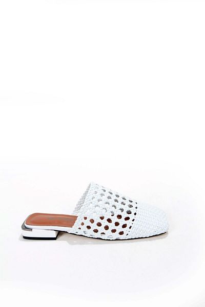 Elisse Shoes Papuci albi împletiti pentru femei