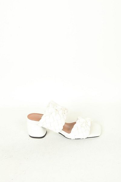 Elisse Shoes Papuci albi împletiti pentru femei