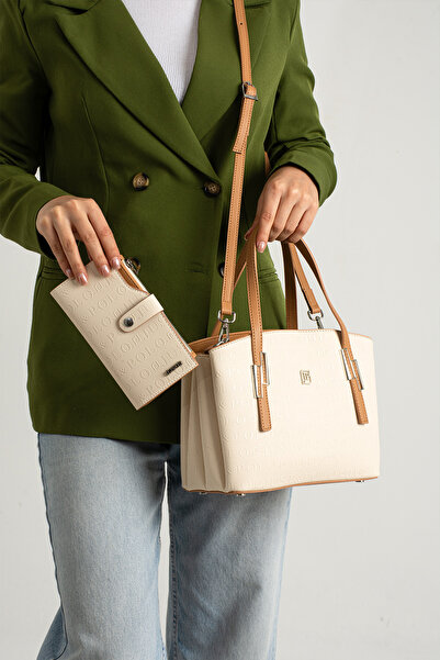 Just Polo حقيبة يد وكتف نسائية ذات 5 أقسام ومحفظة -BD4030