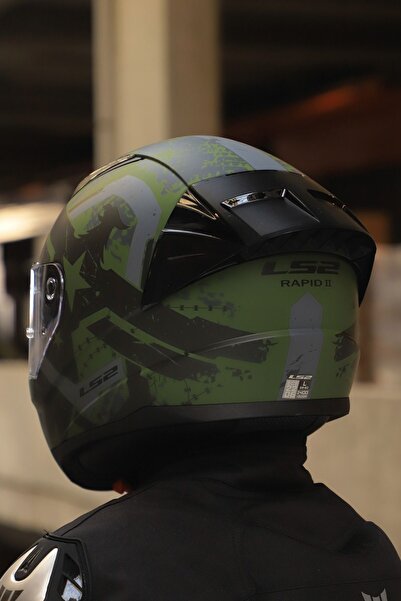 LS2 RAPID 2 RACE THUNDER  BIRDS MAT YEŞİL-SİYAH-GRİ KASK