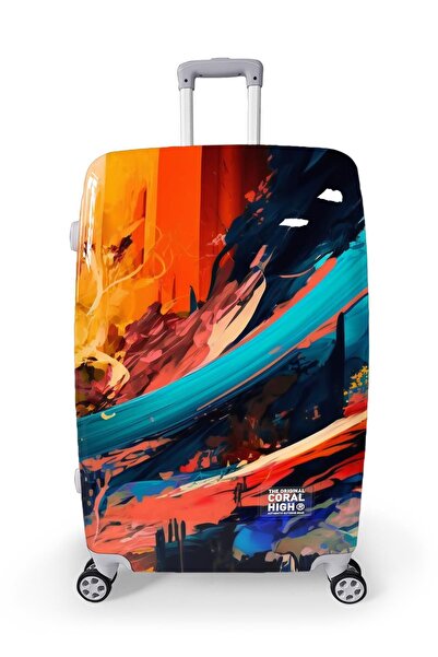 Coral High Renkli Desenli PC Büyük Boy Valiz (70cm) 16818