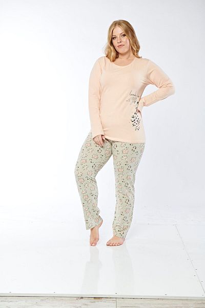 Rubina Secret Σετ Πιτζάμες Μακρυμάνικο Plus Size