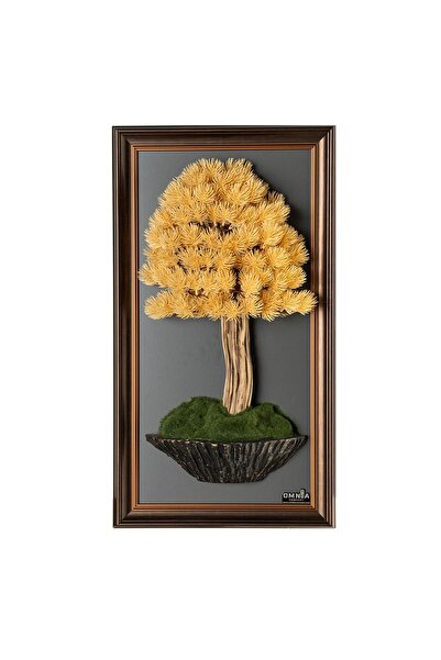 Omnia Concept Bonsai Tablaeu -3-2A - Mdf Plaka Üzerinde Çerçeveli 3 Boyutlu Y...