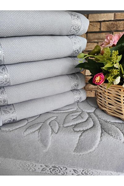 sarra Сірий Sarra 50x90см 6-панельний рушник з бахромою