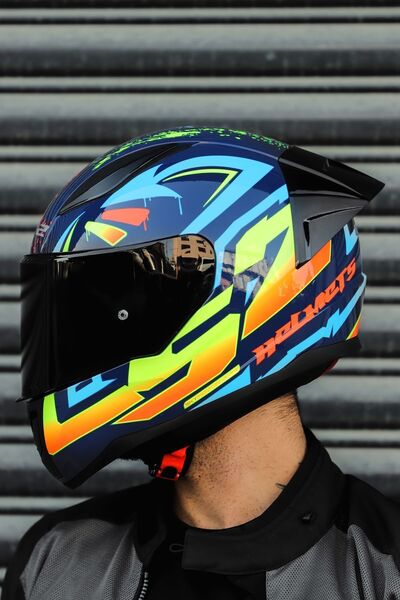 LS2 RAPİD RACE TAGLINE MAVİ-NEON SARI